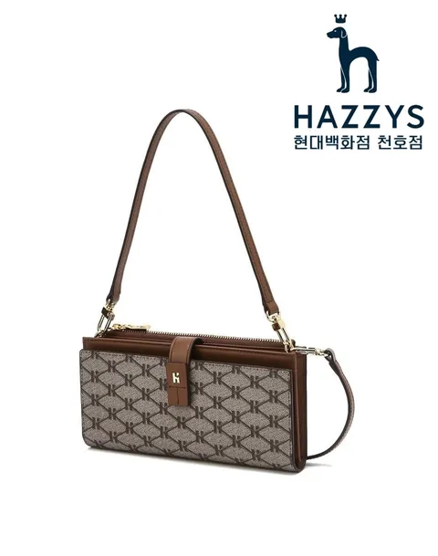 [현대백화점] [헤지스ACC] HIWA5E895W2 [헤리아토] 브라운 시그니처 패턴 핸드폰지갑 월릿백 +할인쿠폰