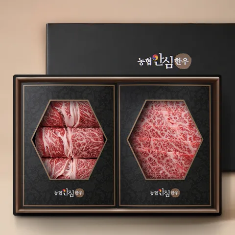 [농협안심한우] 1등급 한우 VIP 명품 선물세트 1.6kg (꽃등심/꽃등심/살치살/살치살) 고급보냉가방 포함