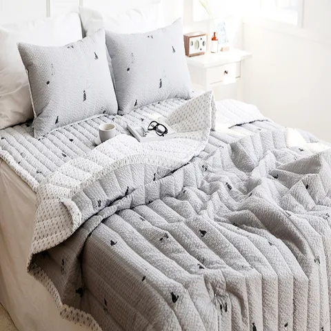 COOL ∼ 쿨링감 넘치는 시어서커 치코 여름이불 SS누비이불+베개커버1장 SET 4color