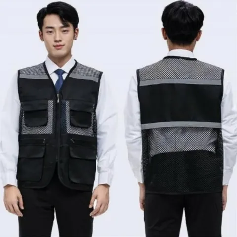 남녀공용 컬러풀 반사망사 작업조끼