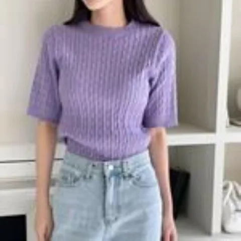 [하프클럽/다잇템]여자 SS 고무 클래식 수피마코튼 꽈배기 니트