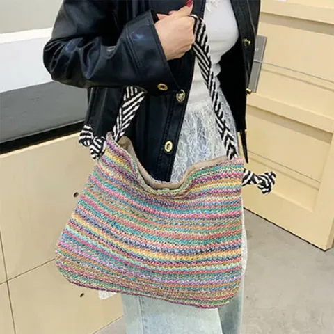 아트박스/다잇템 여자 컬러웨이 썸머 라탄 숄더백 +할인쿠폰
