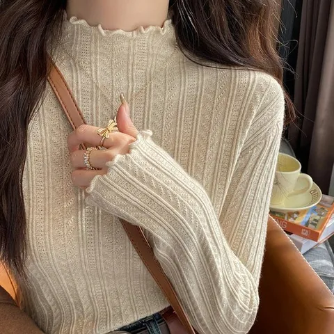 [하프클럽/모노베이직]캐시미어 반폴라 니트 탑(mb0390)