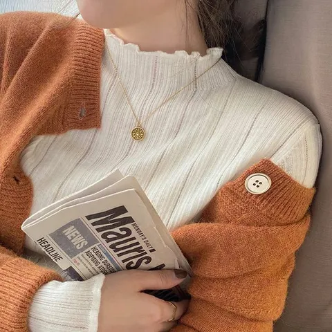 [하프클럽/모노베이직]반폴라 추동 얇은 이너 니트 티(mb0391)