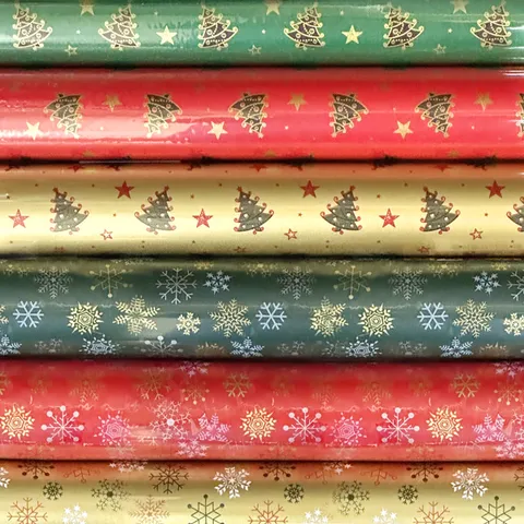 크리스마스 트리 눈 종이 롤 포장지 대용량 15M롤