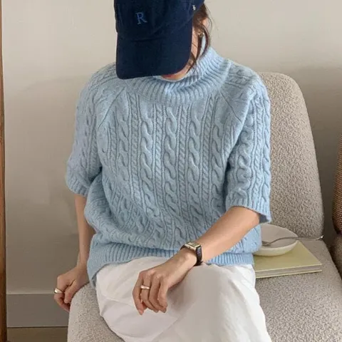 아트박스/신상오픈런 여성 나그랑 꽈배기 폴라 니트 컬러 데일리웨어 +할인쿠폰