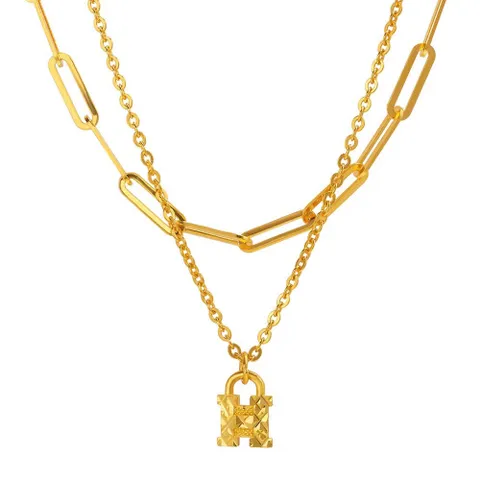 [한국금다이아몬드] 여자 순금 목걸이 체인 두줄 H 24K 18.75g 18K장식 +할인쿠폰