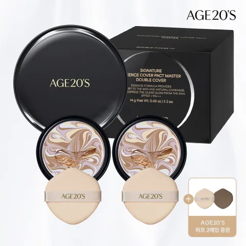 [에이지투웨니스]AGE20S 시그니처 에센스 커버 팩트 마스터 더블커버(케이스1+리필2) (SPF50+ PA++++) +할인쿠폰