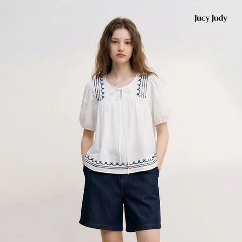 [쥬시쥬디] 에스닉자수퍼프블라우스 J1BL329D +할인쿠폰