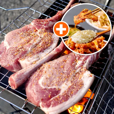 [본돈] 한돈 냉장 돈마호크 4대 (총1.1kg) + 한돈고추장두루치기400g