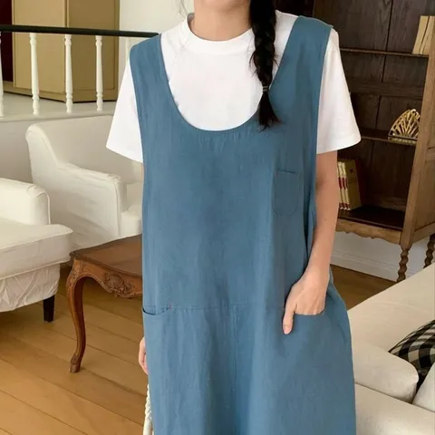 [하프클럽/다잇템]여자 휴양지룩 바이오워싱 마원단 점프수트