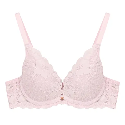 [원더브라] 여성 빅 플라워 레이스 원더핏 에어오일패드 브라_라이트핑크