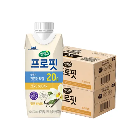 [Hmall]셀렉스 프로핏 완전단백질 드링크 밀크바닐라 2박스 (250ML x 36입)