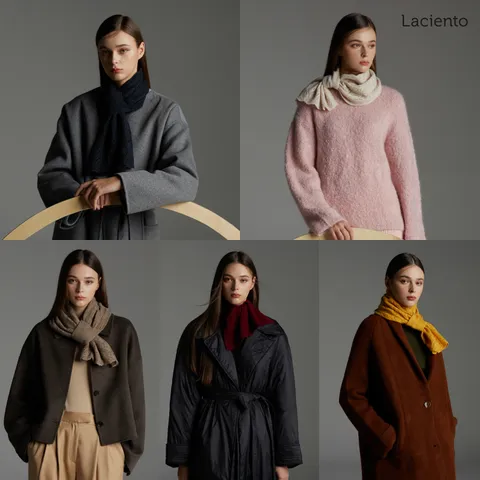 [ ★23겨울 최신상★][론칭가 69900원] 라씨엔토 23 WINTER 캐시미어 100 레이스 머플러 (풀패키지) +무이자3개월