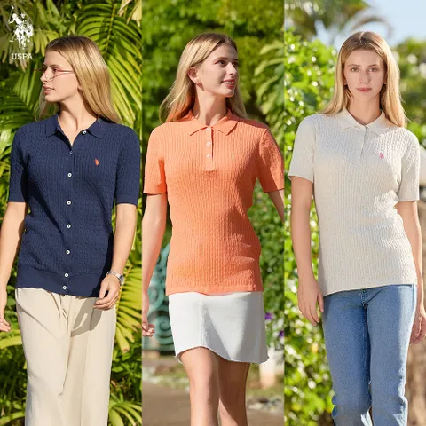 [U.S. POLO ASSN.] USPA 여성 린넨 블렌디드 카라니트 3종 (HUPS249203)