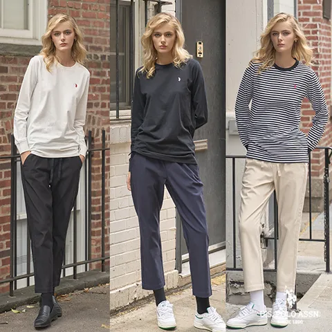 [런칭가 99000원][U.S. POLO ASSN.] USPA 여성 클래식 이지스트링 밴딩팬츠 3종 (HUPF239203) - 현대Hmall