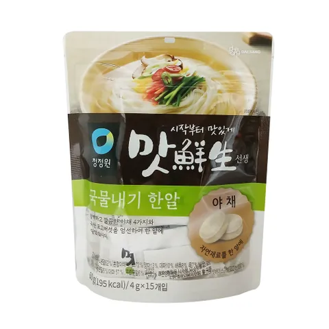 청정원 맛선생 야채 60g x 3봉(4gX45입) / 동전육수 코인육수 국물내기 한알