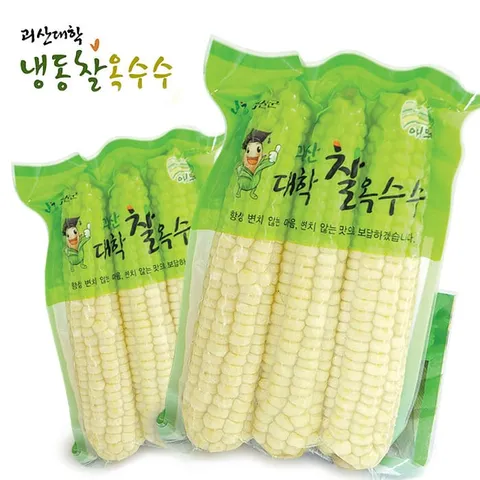 괴산 대학 냉동 삶은 찰옥수수 21개 (3개x7팩/개당 15cm이상)