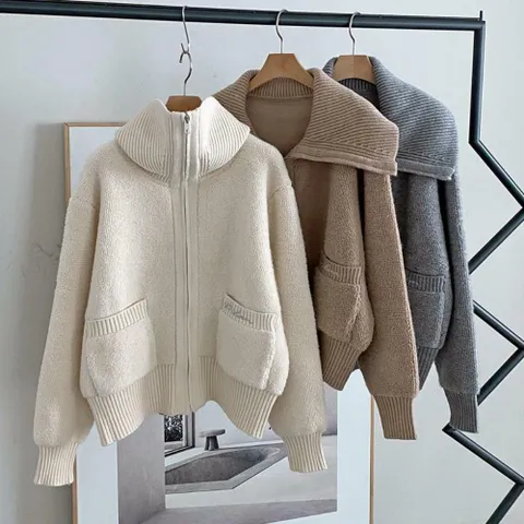 여자 시보리 포근 파스텔컬러 덤블 세일러카라 가디건