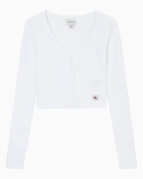 [현대백화점] [캘빈클라인진] (47C204G-YAF) 여성 우븐라벨 베이비립 가디건 +할인쿠폰