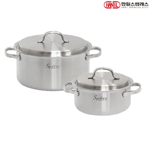한일스텐레스 스플릿 통5중 인덕션 스텐레스 냄비세트 2종(C)(양18+24)