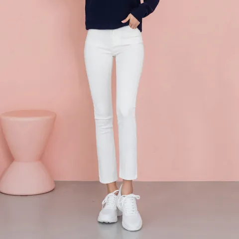 [진마니아] 여자 여성 청바지 여성 비침없는 일자 화이트 스모그 스판 청바지 여자 빅사이즈 팬츠 슬림 데 - 현대Hmall