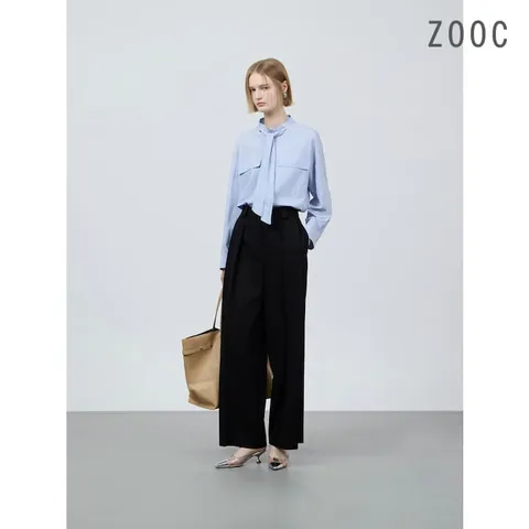 [ZOOC] 빅 플랩 포켓 타이 블라우스 LB_Z251MSC004 +할인쿠폰