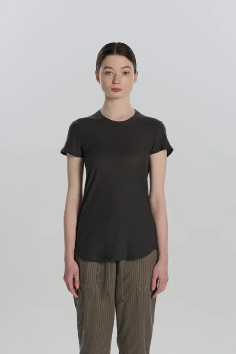 [현대백화점] [제임스펄스] WUA3037 SHEER SLUB CREW NECK TEE-CARBON