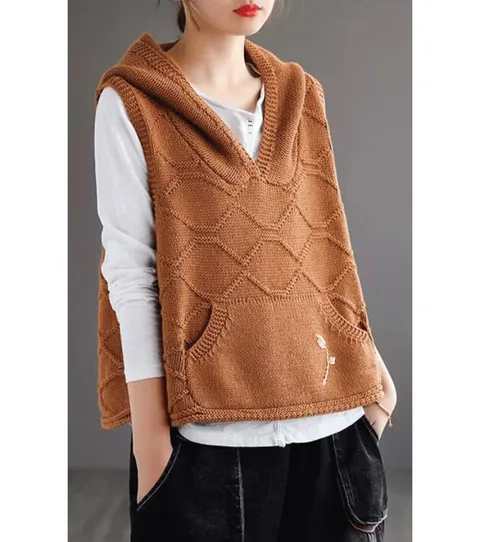 [ 플러스샵][쉐바]브렌후드니트베스트2종