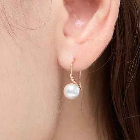 [르샵주얼리] 14K 커브 진주 귀걸이(GoldPlated)_LJ0493BRE