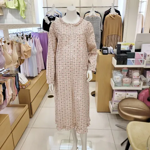 [현대백화점] 마더피아HY[와코루]임부복/임산부 체크하트나염 수유원피스/잠옷 ROP203GN +할인쿠폰