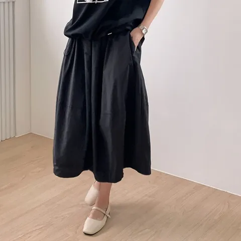 [애슬릿] 중년 미시 엄마옷 항아리 밴딩 치마 스커트