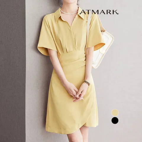 ATMARK 셔링웨이스트셔츠원피스_AA53OP006G +할인쿠폰