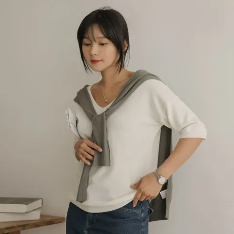 [66-110] 로초 램스울 비스코스 니트 숄 +할인쿠폰