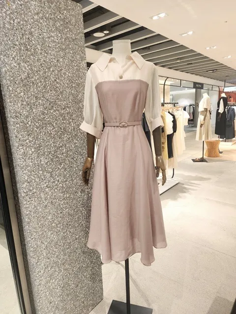 [현대백화점] JIGOTT 지고트  [배색 플레어 원피스] JR8E0OP133      (모든구매고객께 예쁜양말증정∼)