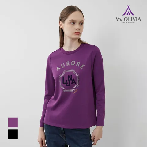 [비비올리비아] 프린팅 기모 티셔츠_VVCAL3W9271 +할인쿠폰