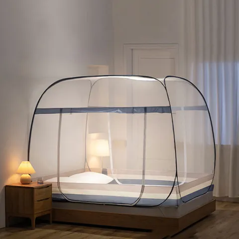 더블도어 120x200cm 1∼2인용 원터치 대형 사각모기장 모기 해충차단 침대 텐트 방충망 +할인쿠폰