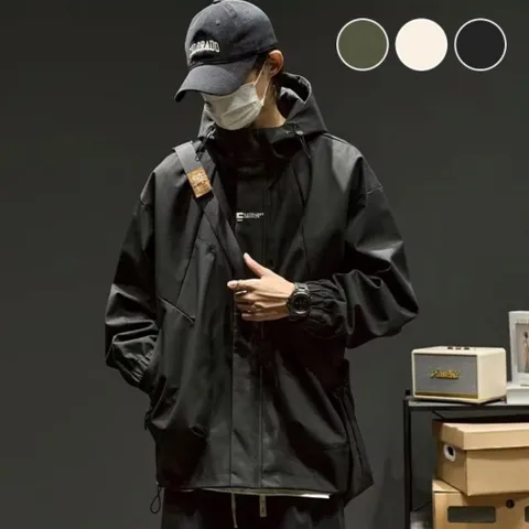 [모로엠] 남성 루즈핏 생활 방수 후드 자켓 DMS-JUA-Q4212615 +할인쿠폰