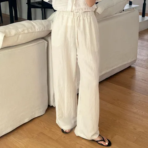 H스타일(PT)페리린넨팬츠 여름 여성 밴딩팬츠 린넨 마 슬랙스 통바지 와이드팬츠 +할인쿠폰