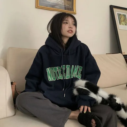 맨투맨 티셔츠 긴팔 2컬러 드롭 숄더 빅 안감 캐주얼 후드 여성 기모