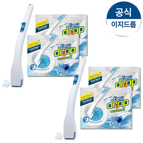 이지드롭 변기크리너 세트 블루핸들2개+리필4팩(향선택 가능)