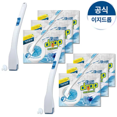 이지드롭 변기크리너 세트 블루핸들2개+리필6팩(72개입)/향선택가능 - 현대Hmall