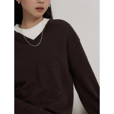 [빈폴레이디스] [Essential] 울 V넥 풀오버  브라운 (BF6151C04D) +할인쿠폰