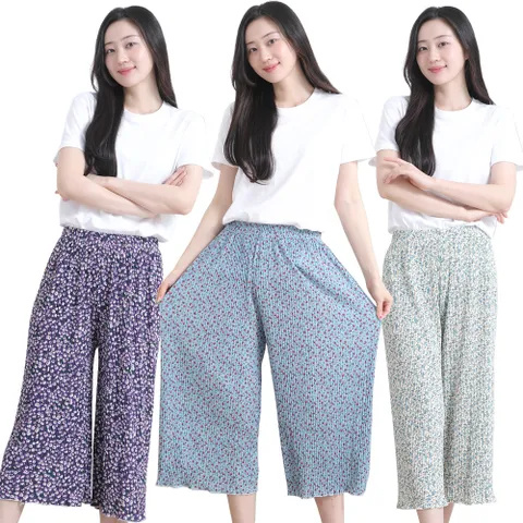 촌캉스 몸빼바지 주름 통 밴딩 꽃무늬 빅사이즈 할미플리츠 일바지 +할인쿠폰