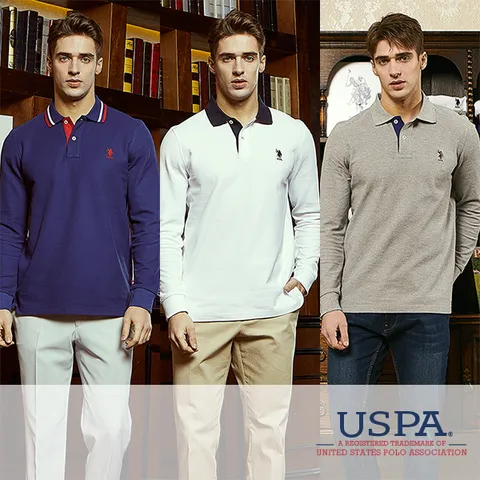 [U.S. POLO ASSN.] USPA 남성 화이트라벨 봄 카라셔츠