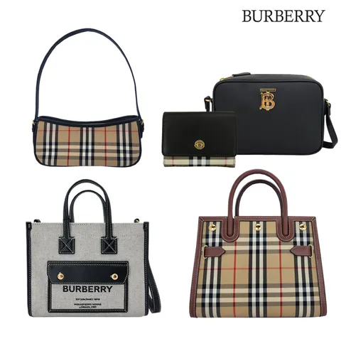 [BURBERRY]버버리 나일론 로고 패치 핸들 파우치백 80653121
