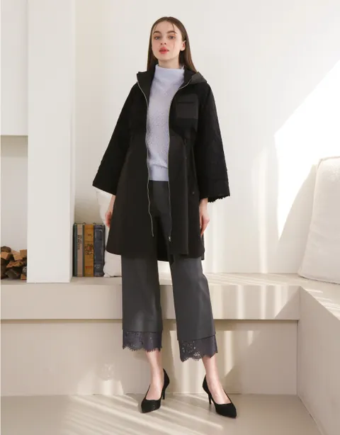 [현대백화점] [손정완] 레이스 배색 롱 점퍼 ZDB5151021