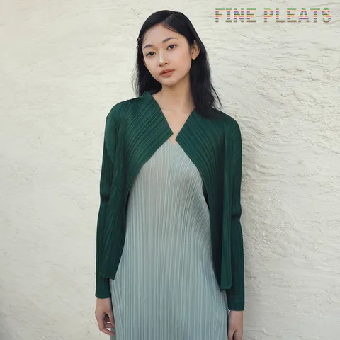 [FINE PLEATS] 피네 플리츠 베이직 가디건 딥 그린 +할인쿠폰