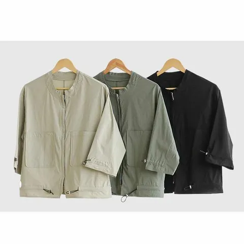 [하프클럽/제니유]핏 좋은 여성 여름 인견 블루종 집업 간절기 점퍼 자켓