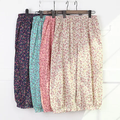 [보슈아]3222 국내산 여성 파자마바지 하의7부 꽃무늬항아리바지 +할인쿠폰